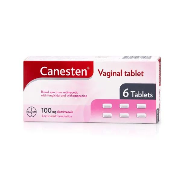 Canesten 100mg (คาเนสเทน) ยาสอดช่องคลอด รักษาตกขาวจากเชื้อรา